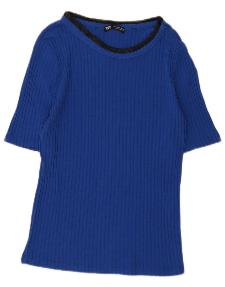 T-shirt Zara da donna Top UK 12 blu medio