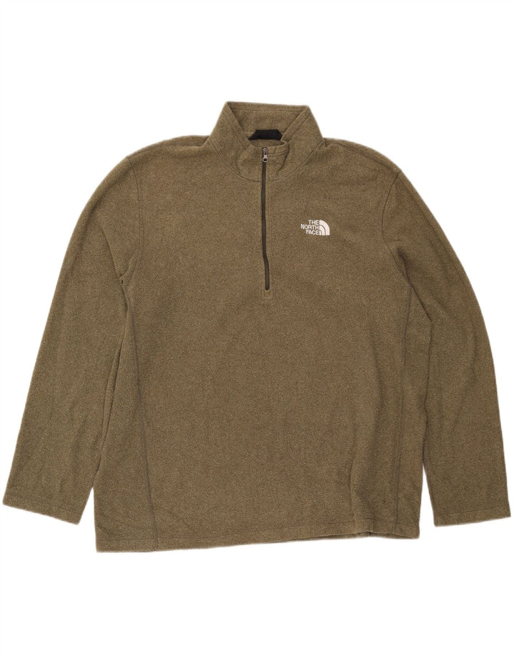 THE NORTH FACE Maglione in pile da uomo con zip e collo XL Cachi