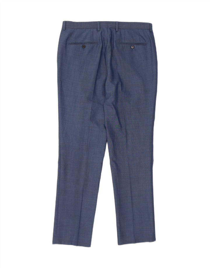 Pantaloni da abito slim da uomo French Connection W32 L31 poliestere blu