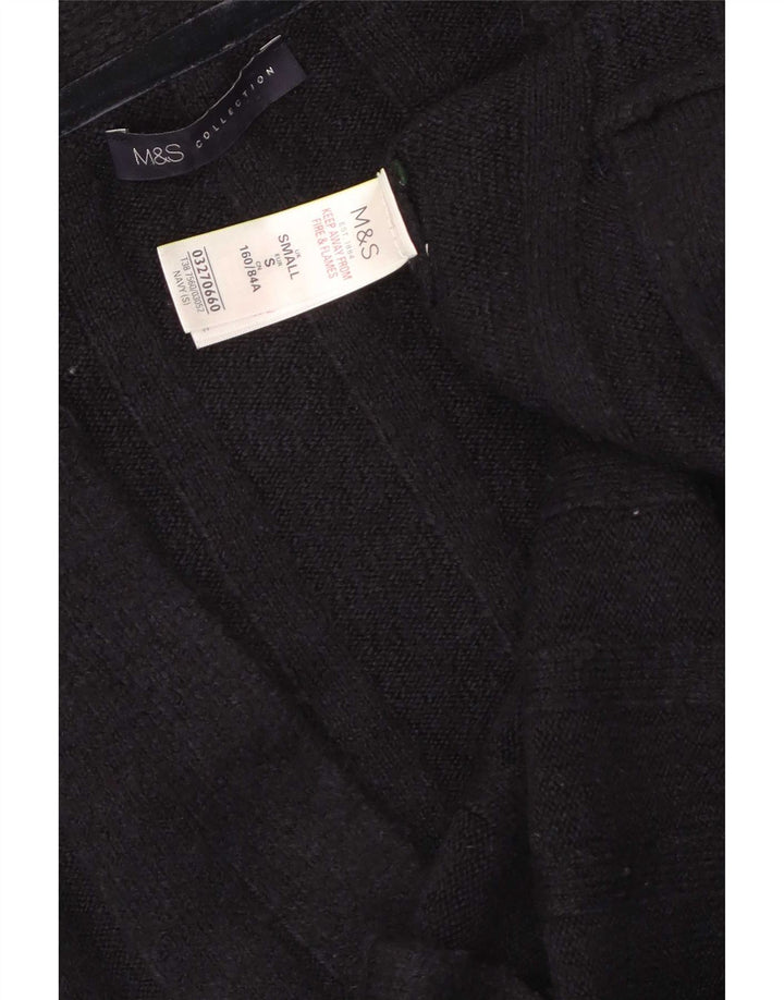 Maglione cardigan aperto lungo da donna Marks & Spencer UK 10 piccolo blu navy