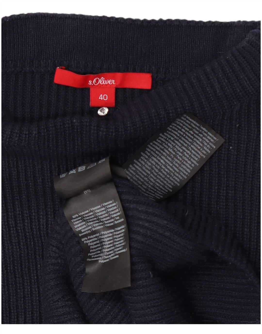 Maglione da donna S.Oliver con collo alto e viscosa EU 40 medio blu navy