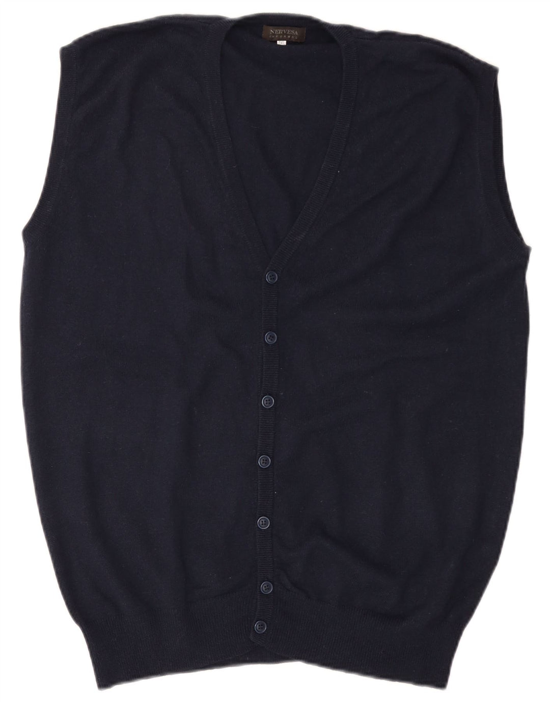 Maglione cardigan senza maniche da uomo Nervesa 3XL lana blu navy