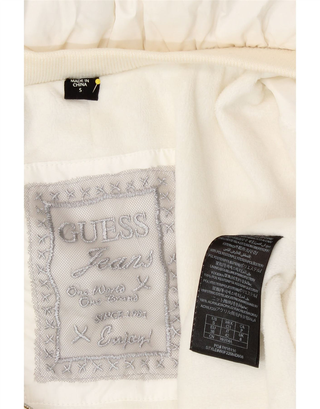Giacca imbottita oversize da donna Guess UK 6 XS poliestere bianco