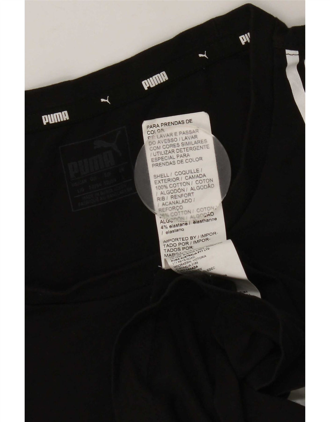 Puma T-shirt da uomo Top Large in cotone color block nero