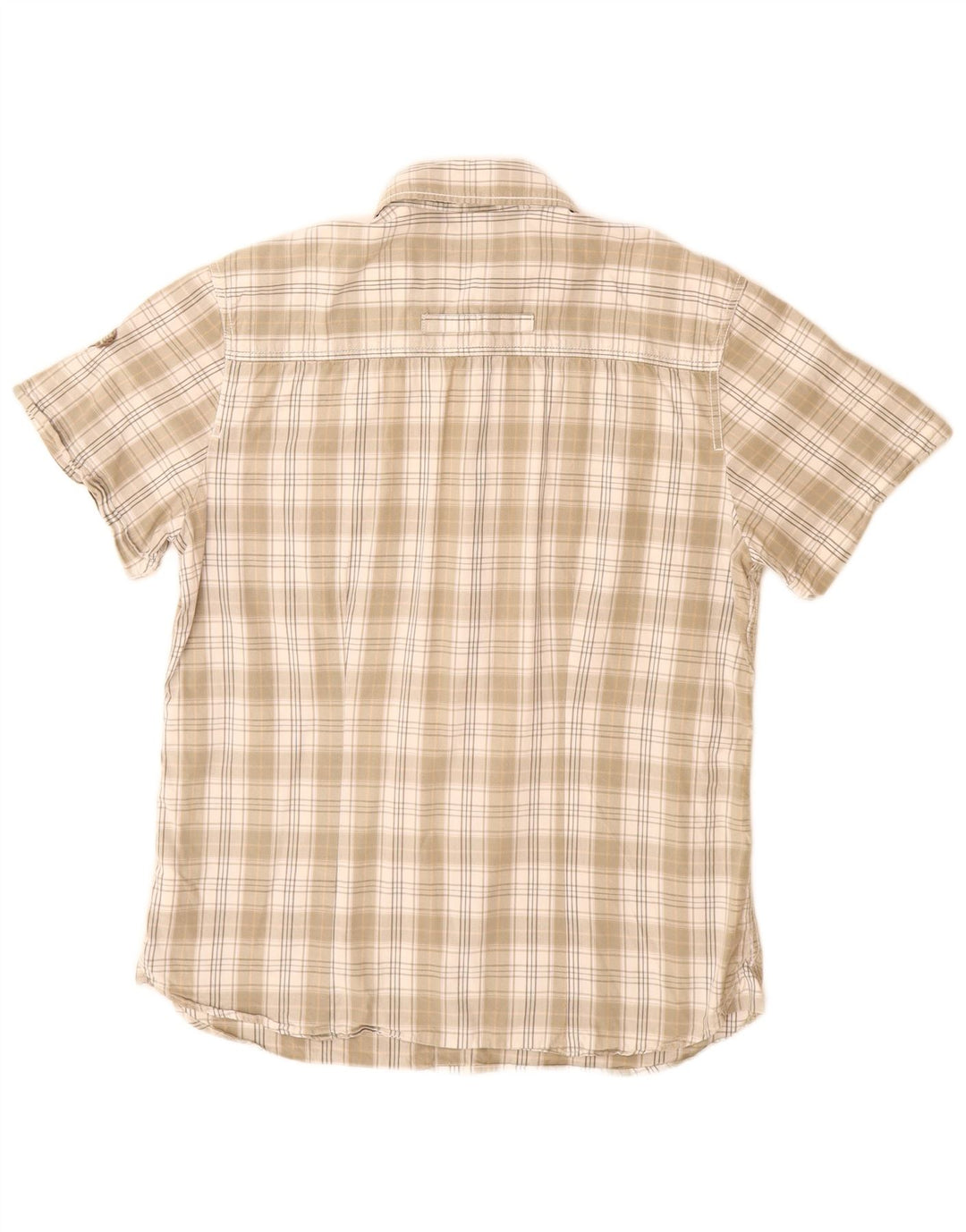 Camicia a maniche corte da uomo Wrangler in cotone a quadri beige grande