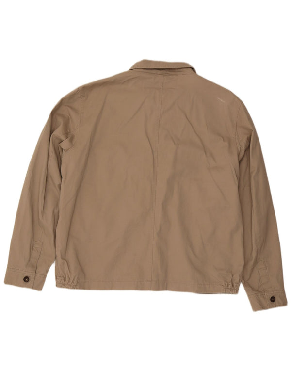 Marks & Spencer Mens Bomber Jacket UK 44 2XL Beige Cotton