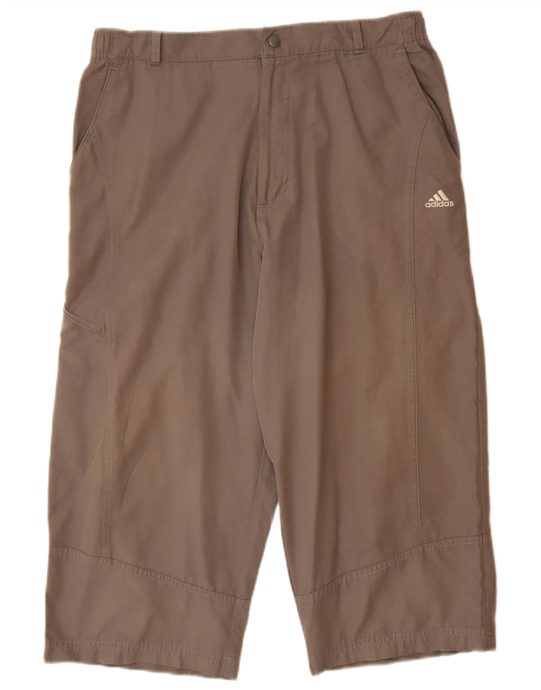 Pantaloni capri cargo dritti da uomo ADIDAS grandi W34 L20 cotone grigio