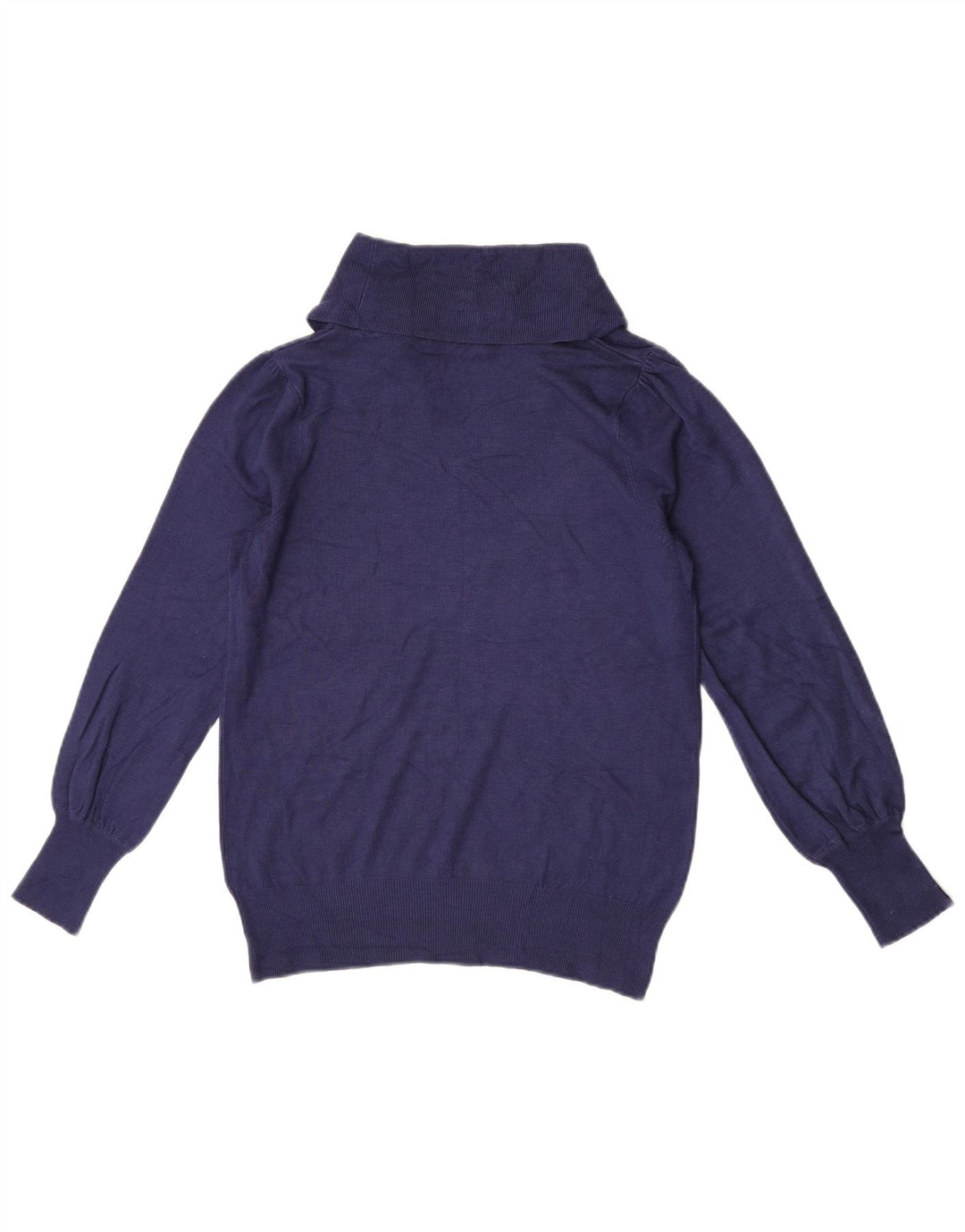 Maglione maglione a collo alto da donna Marks & Spencer UK 10 piccolo blu navy