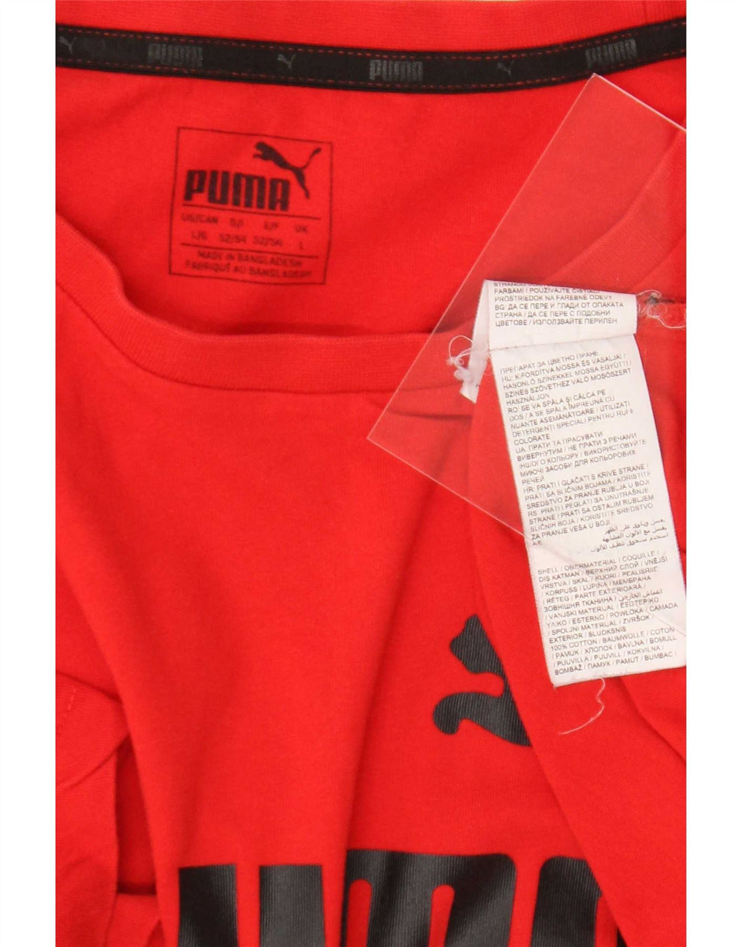 T-shirt grafica da uomo Puma Top grande in cotone rosso