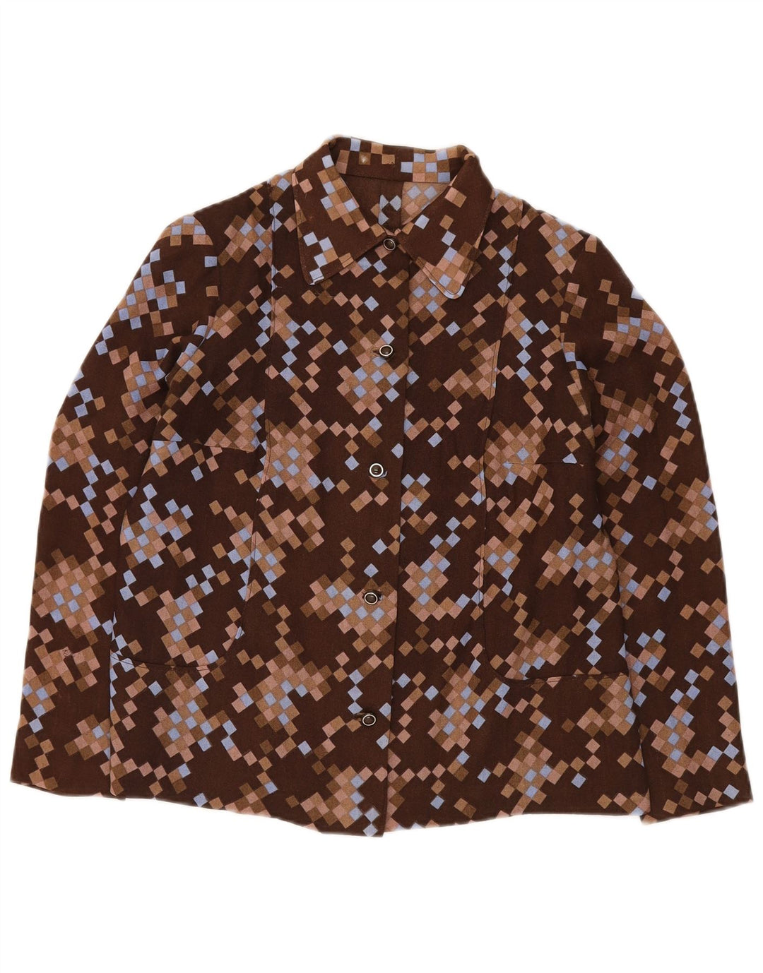 Giubbotto bomber da donna VINTAGE UK 12 Marrone medio geometrico