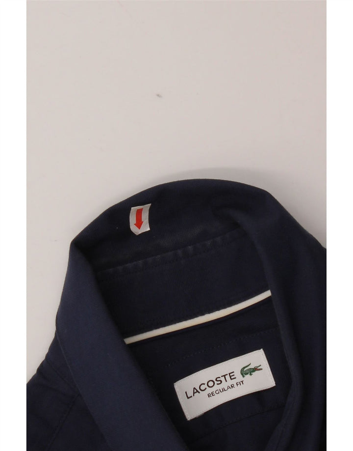 Camicia Lacoste da uomo vestibilità regolare taglia 40 15 1/2 cotone medio blu navy