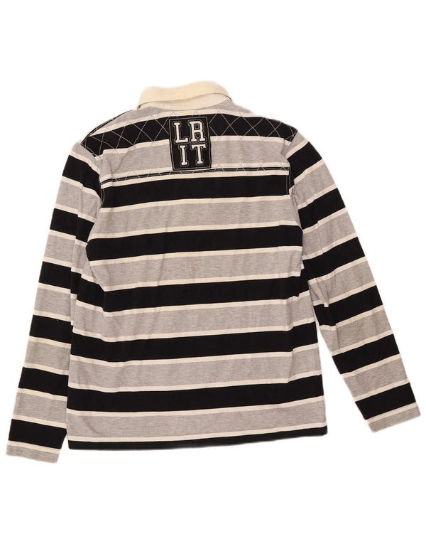 Polo da rugby grafica da uomo a maniche lunghe LOTTO a righe nere medie