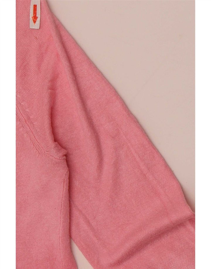 Maglione cardigan da donna Zara UK 10 piccolo rosa viscosa