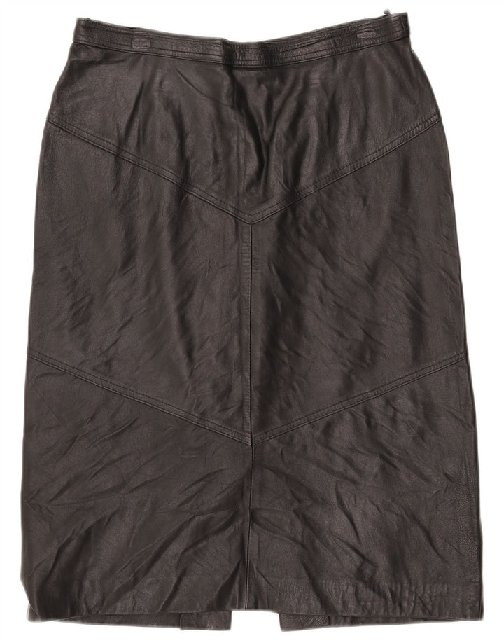 Gonna in pelle da donna La Cordee media W30 nera