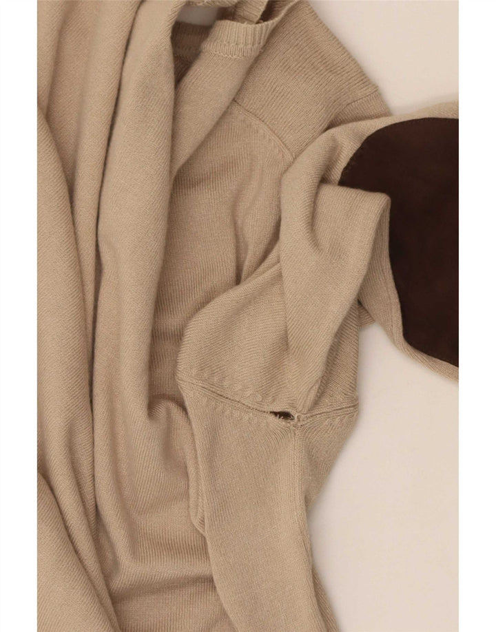 Maglione Zara da uomo con scollo a V in viscosa beige medio