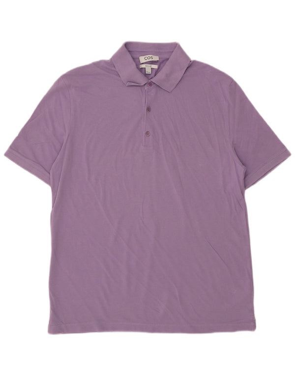 Cos Mens Regular Polo Shirt Large Purple Cotton