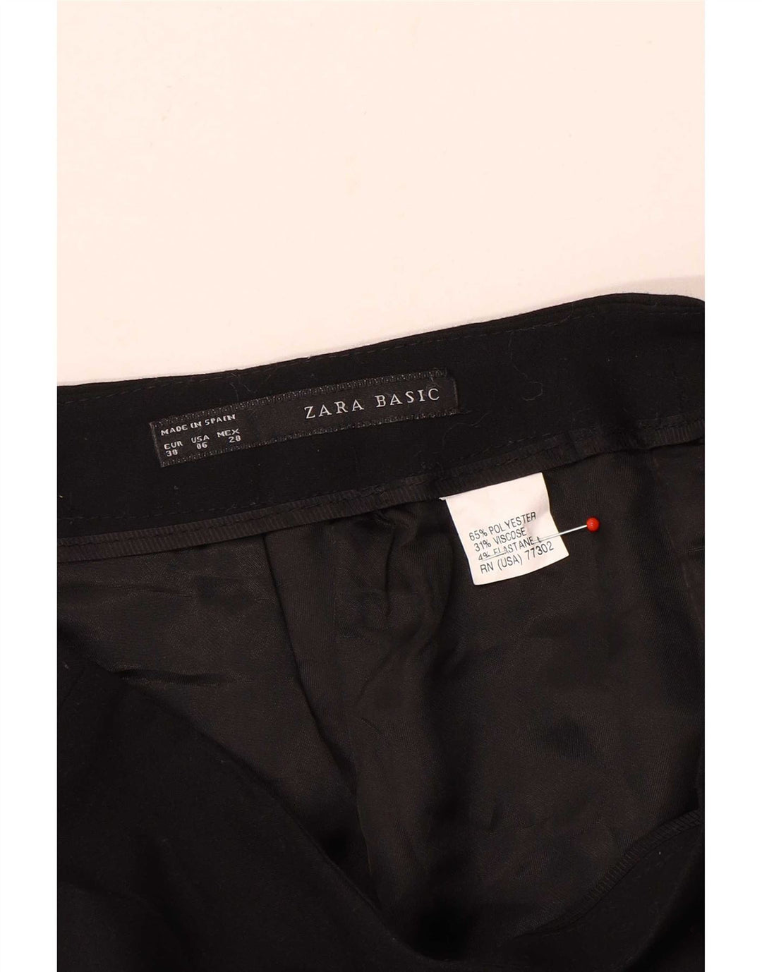 Gonna a tubino da donna Zara EU 38 piccola W28 poliestere nero