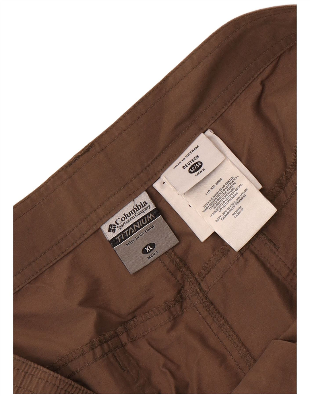 Pantaloncini cargo Columbia da uomo in titanio XL W40 cotone marrone