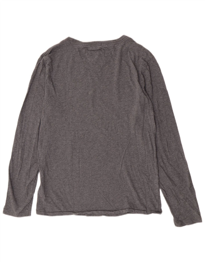 Tommy Hilfiger Uomo Graphic Top Manica Lunga Piccolo Cotone Grigio