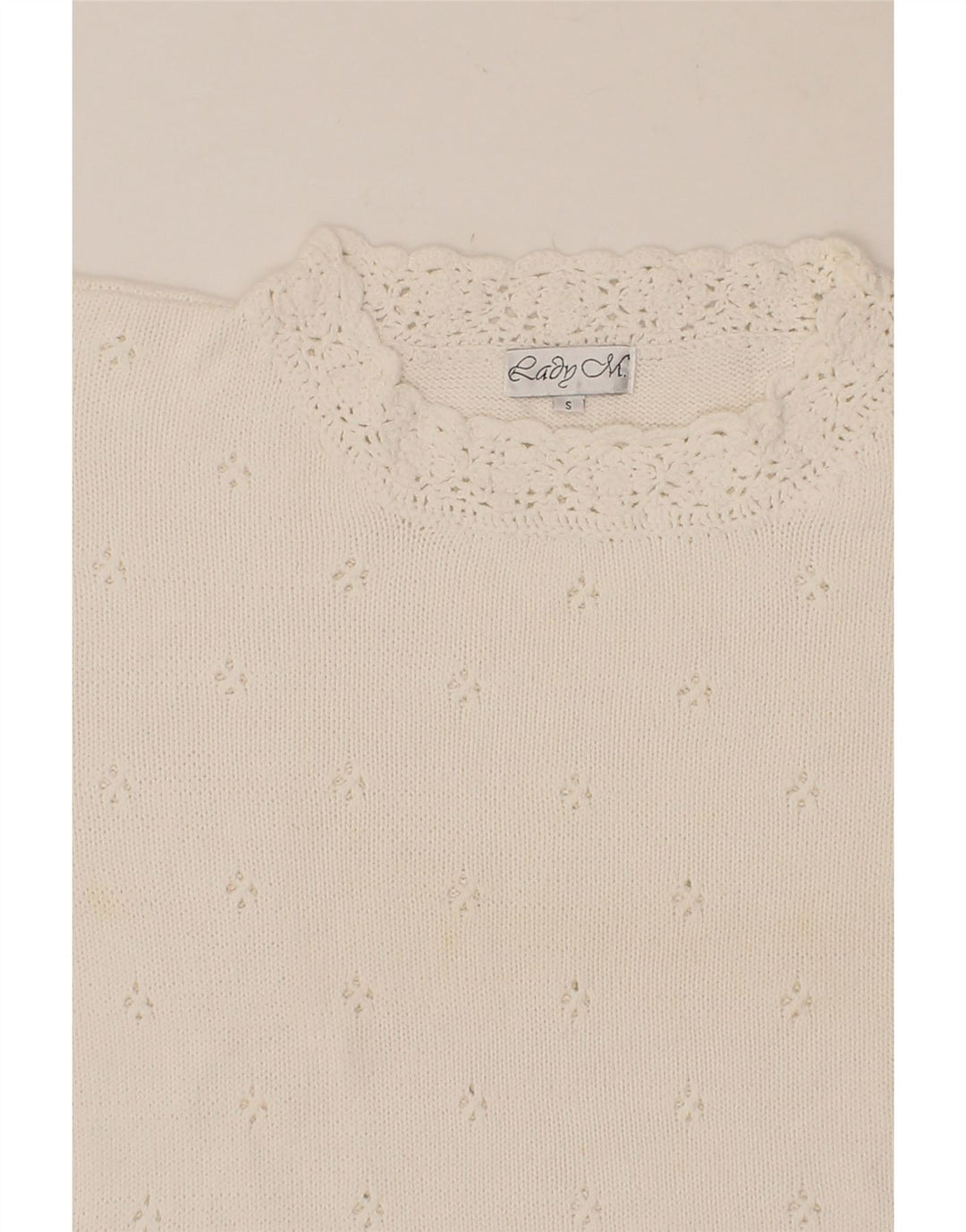 VINTAGE Womens Oversized Turtle Neck Jumper Sweater UK 10 Small White Vintage Vintage and Second-Hand Vintage from Messina Hembry 