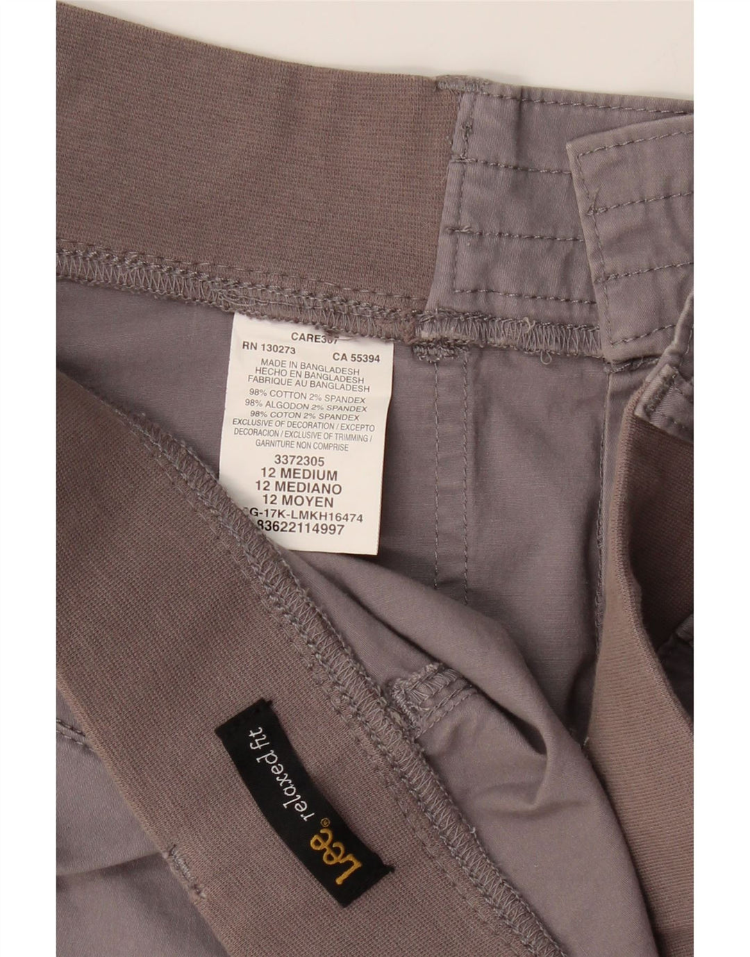 LEE Womens Relaxed Fit Cargo Capri Trousers US 12 Large W34 L22 Grey Vintage Lee and Second-Hand Lee from Messina Hembry 