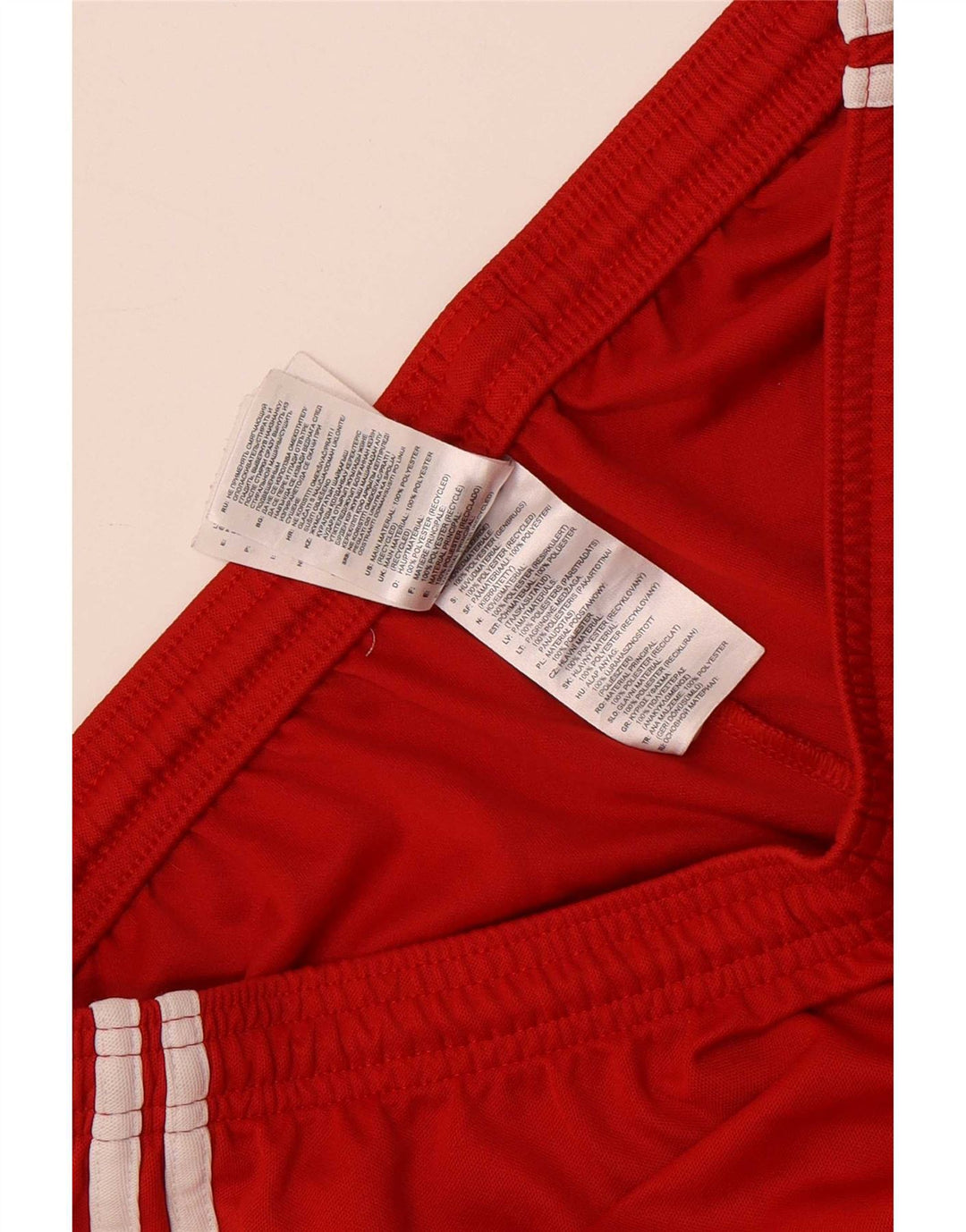 Adidas Pantaloncini sportivi regolari da uomo con grafica media rossa in poliestere sportivo