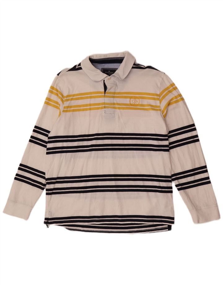 Polo da rugby da uomo Marks & Spencer Blue Harbour, a righe bianche grandi