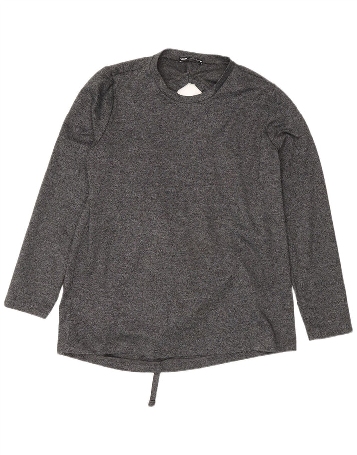 Camicetta oversize a maniche lunghe da donna Zara UK 10 Small Grigio
