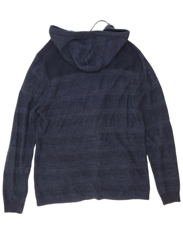 Maglione cardigan con cappuccio da donna Guess UK 16 grande cotone blu navy