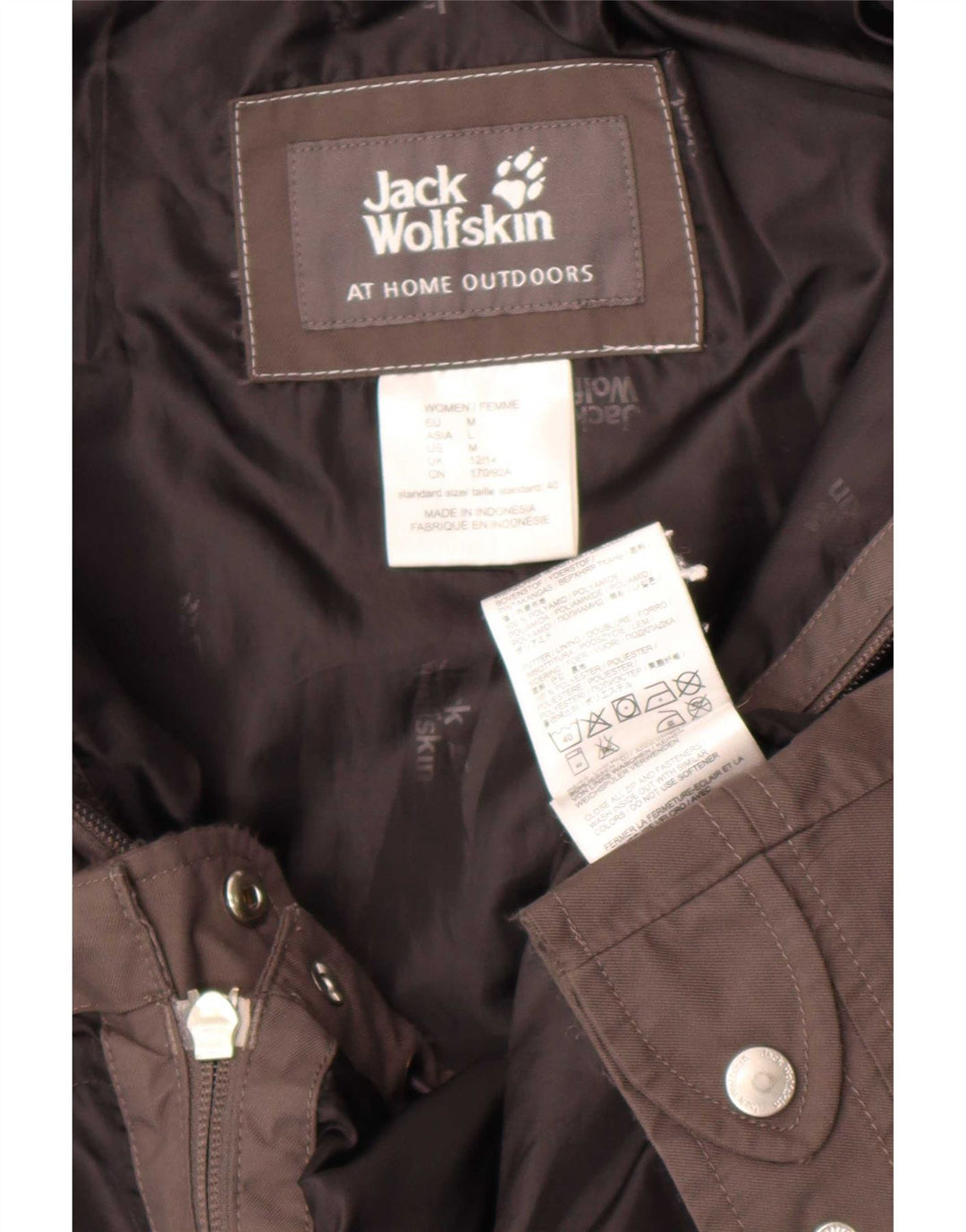 Giacca antipioggia con cappuccio da donna Jack Wolfskin UK 12/14 Poliammide grigio medio