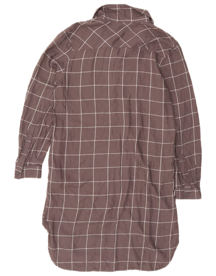 Abito a trapezio a maniche lunghe da donna French Connection UK 10 piccolo quadretto grigio
