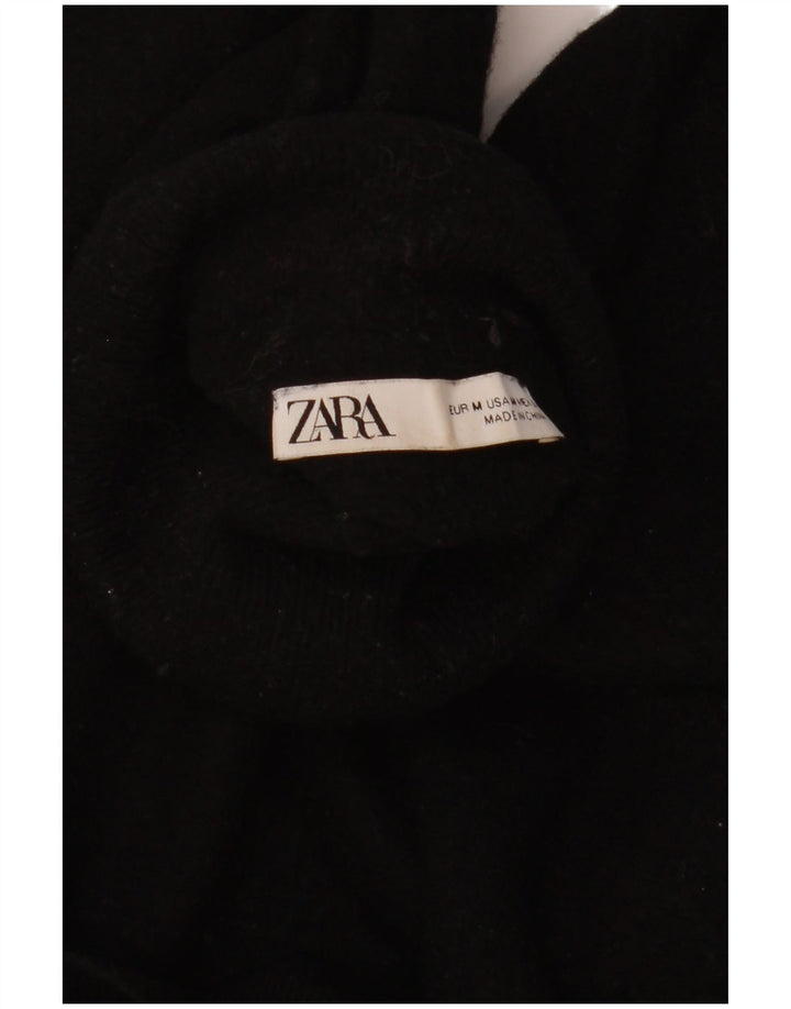 Maglione corto con collo alto da donna Zara UK 14 medio nero