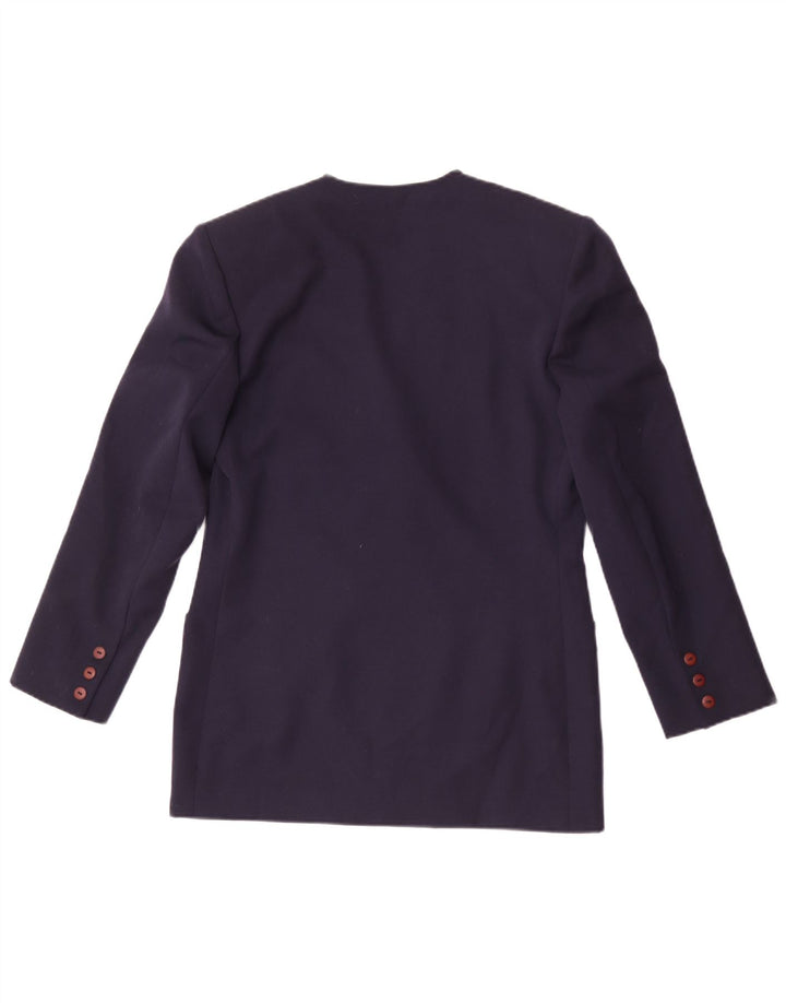 Giacca blazer doppiopetto vintage da donna IT 42 blu navy medio