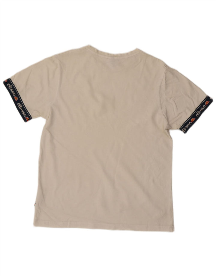 T-shirt grafica da uomo Ellesse Top in cotone bianco medio