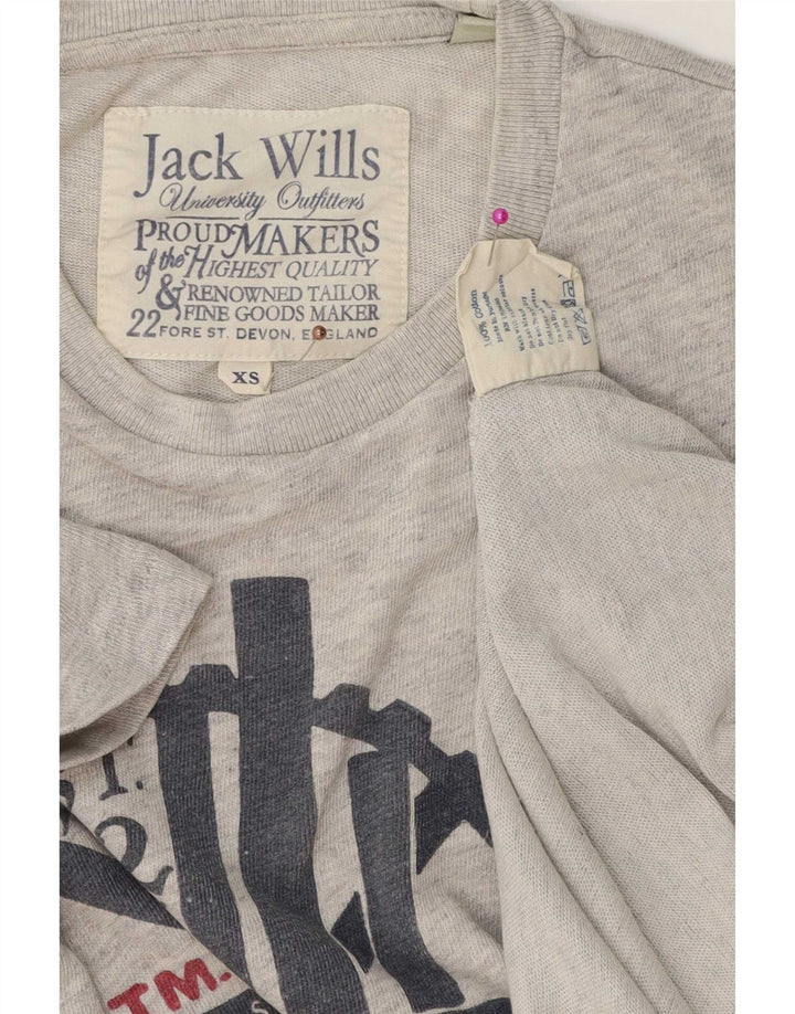 T-shirt grafica da uomo Jack Wills Top XS in cotone grigio