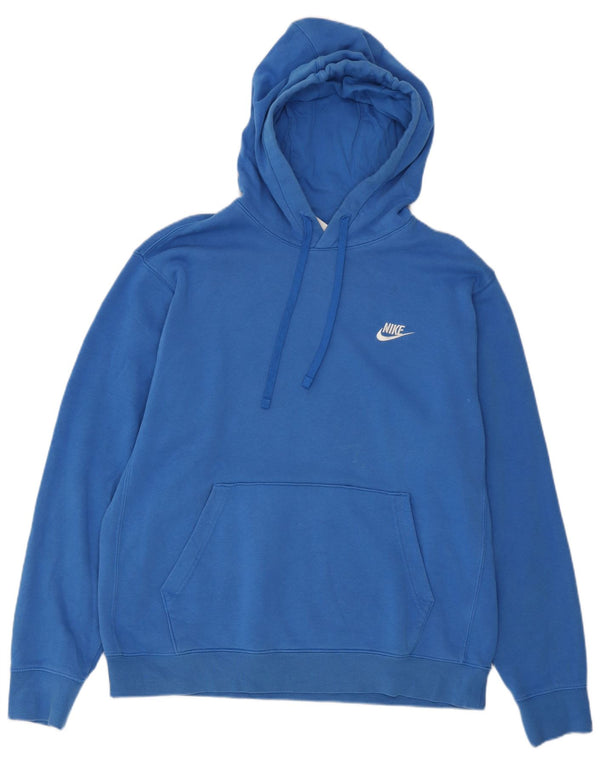 Felpa con cappuccio da uomo Nike Large in cotone blu