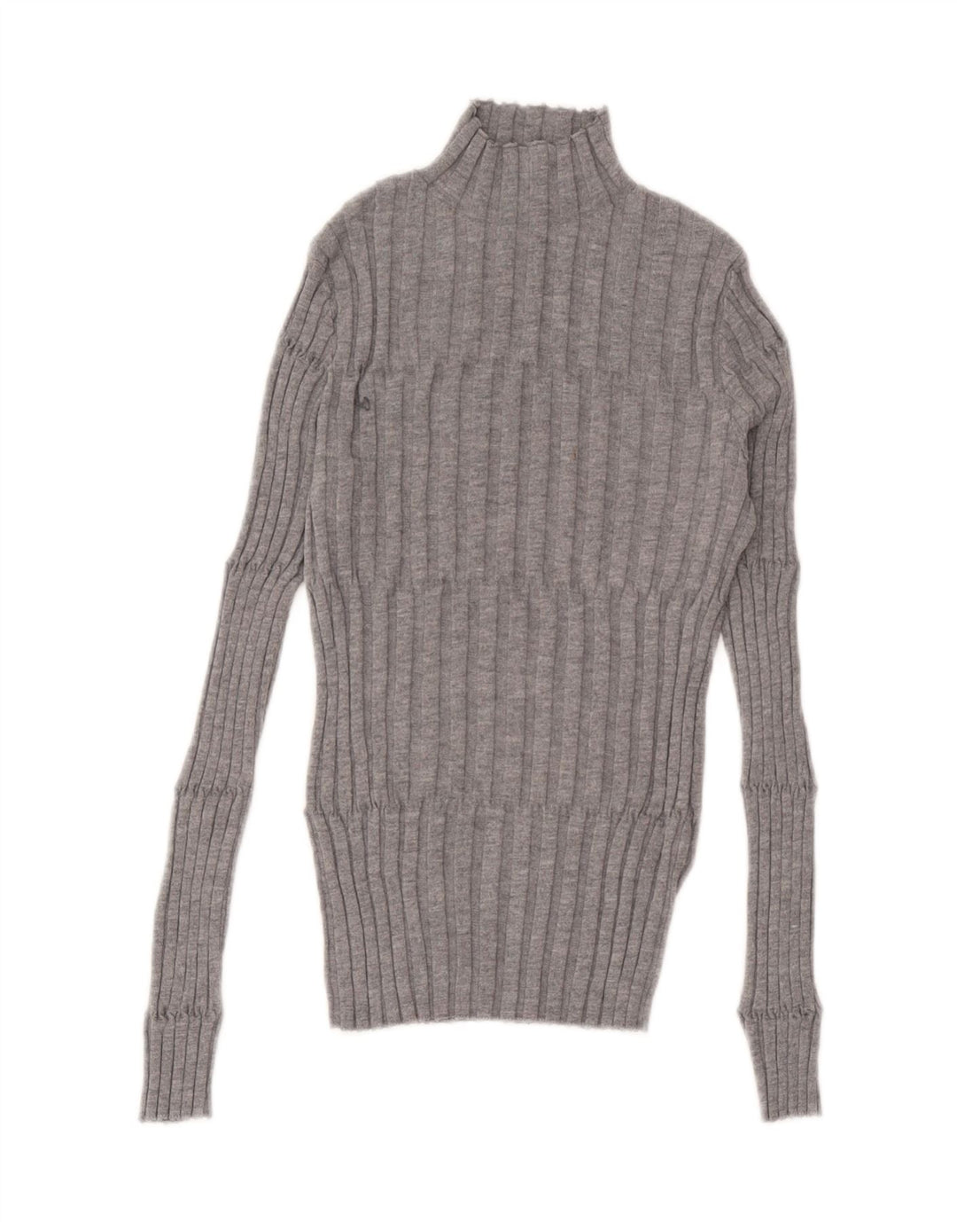 Maglione maglione collo alto da donna Zara UK 12 Poliestere grigio medio