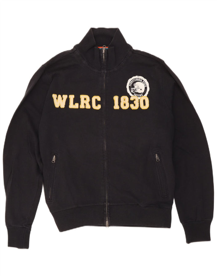 Giacca da tuta grafica da uomo Woolrich in cotone nero medio