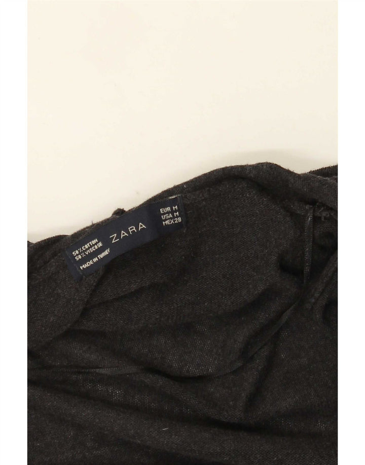 Maglione cardigan lungo oversize da donna Zara UK 14 Grigio medio