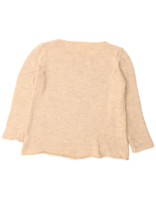 Maglione con scollo a barca da donna Zara UK 14 Acrilico beige medio