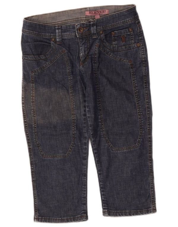 Pantaloncini di jeans Bermuda da donna Jeckerson W27 piccoli in cotone blu