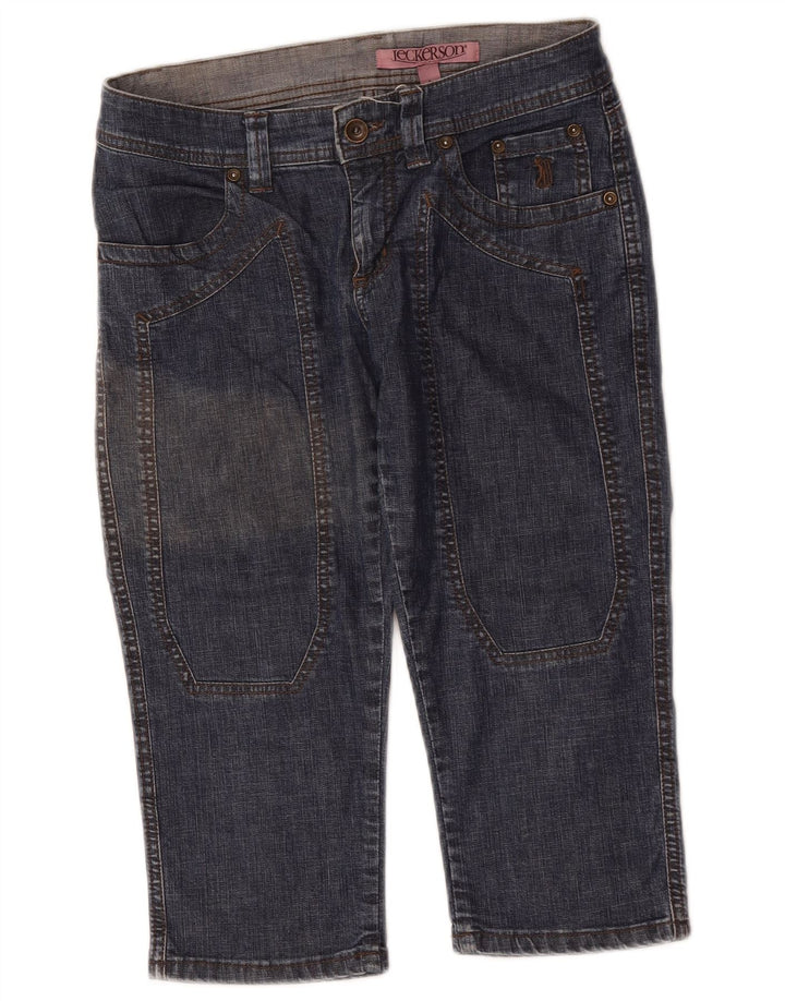 Pantaloncini di jeans Bermuda da donna Jeckerson W27 piccoli in cotone blu