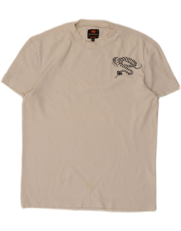 T-shirt grafica da donna ENERGIE UK 18 XL bianca in poliammide