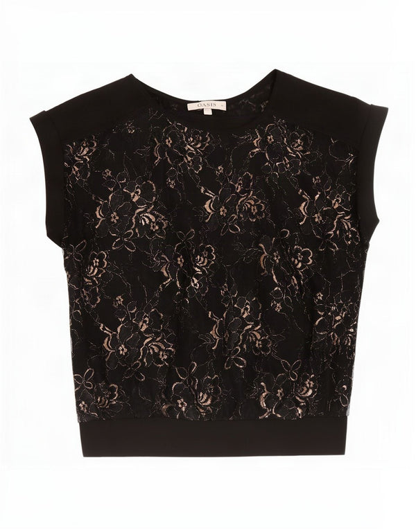 Camicetta da donna vestibilità ampia Oasis UK 6 XS poliammide floreale nera