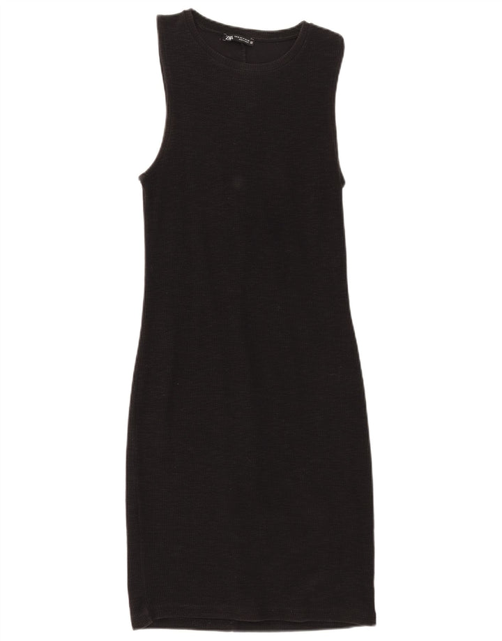 Abito tubino senza maniche da donna Zara UK 12 medio nero