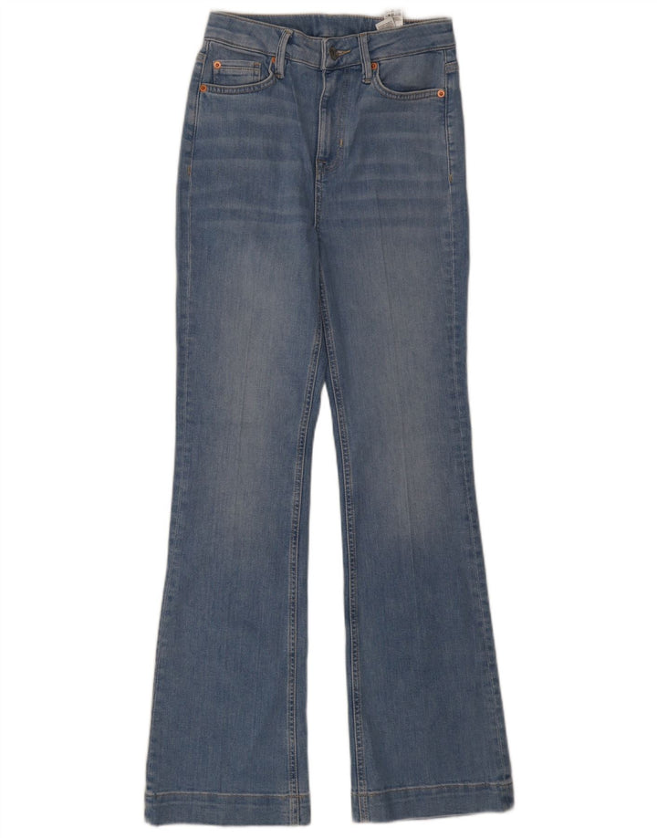 Jeans svasati regolari da donna Marks & Spencer UK 8 piccoli W26 L31 cotone blu