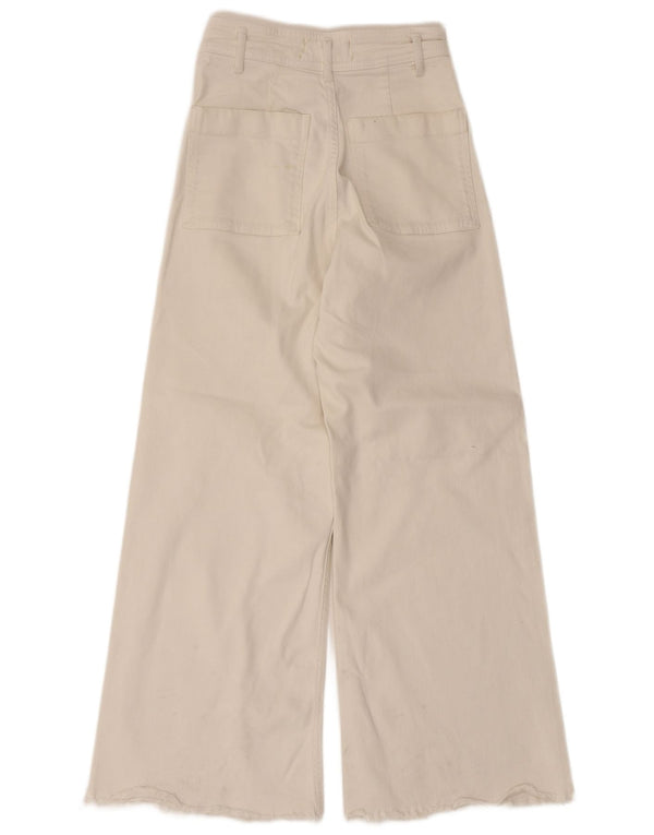 Jeans dritti a gamba larga da donna Zara EU 36 XS W26 cotone bianco
