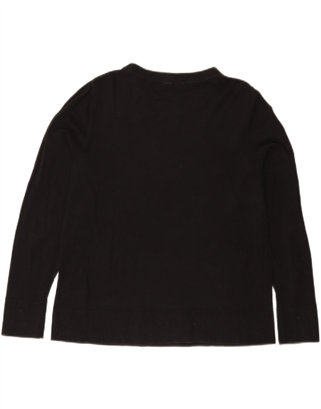 Maglione maglione con scollo a barca da donna Cos UK 14 cotone nero medio
