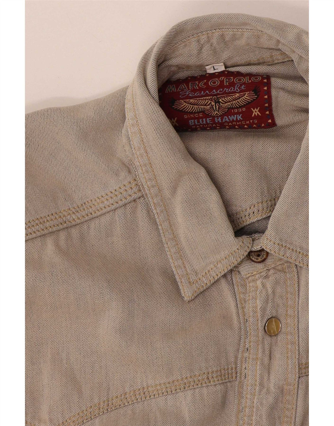 Camicia di jeans da uomo Marc O'Polo grande beige