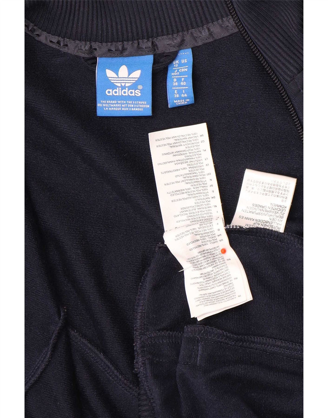 Giacca da tuta da donna Adidas UK 12 Medium Blu Navy Colourblock